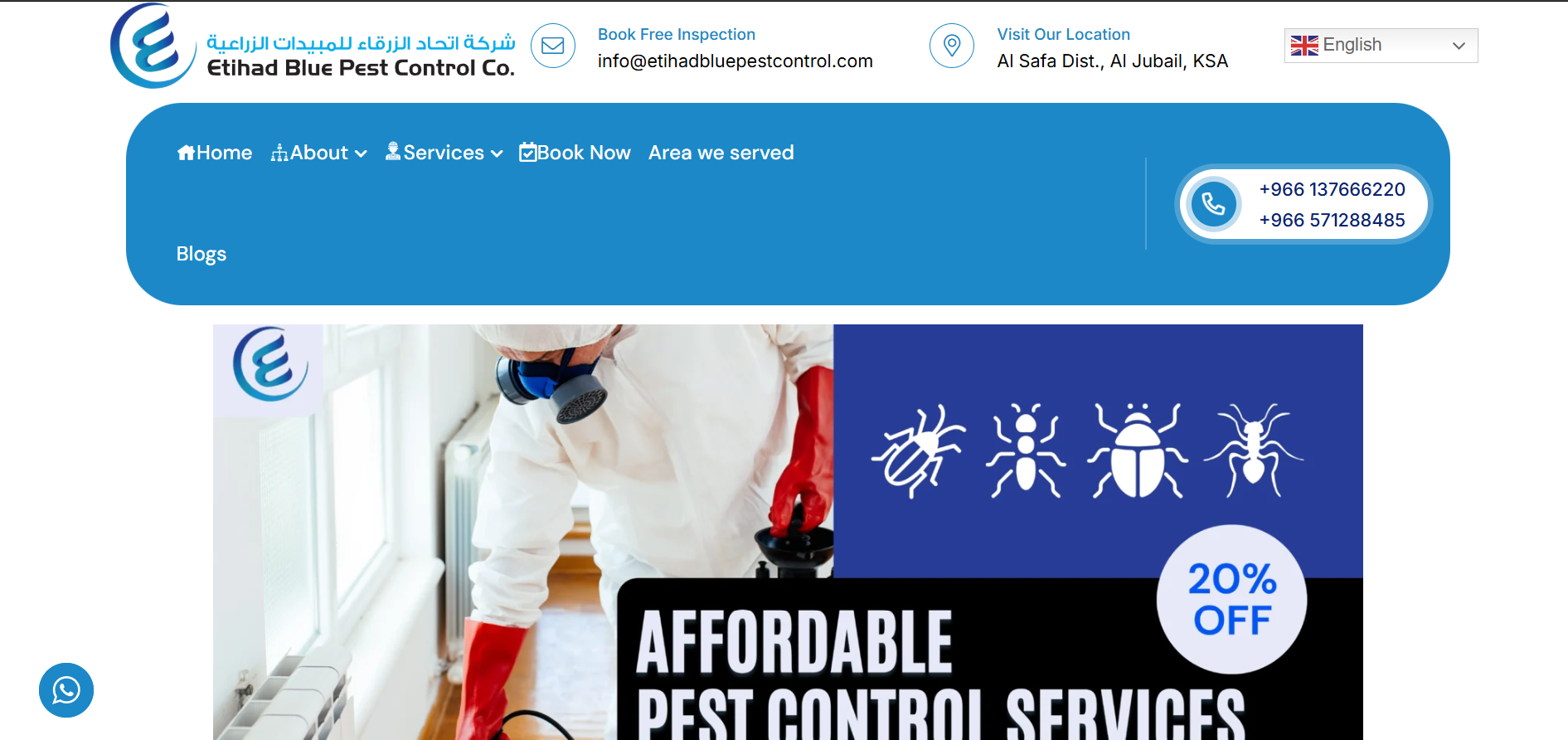 Pest Control Website website screenshot